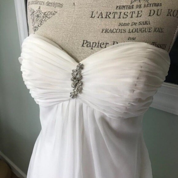 FINAL CLEARANCE Nwot David Bridals Galina Ivory Wedding Dress Size Medium - Picture 1 of 10